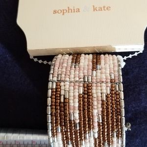 sophia&kate Multicolored Seed Bead Wire Bracelet